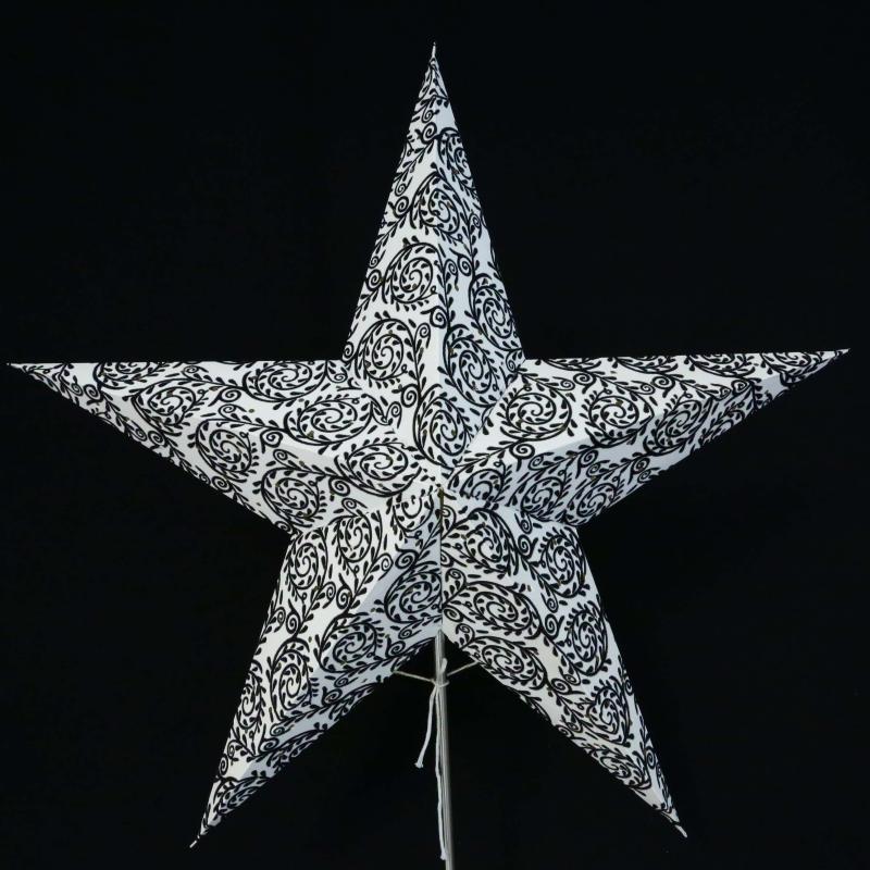 Rondo Velvet  - Faltbarer Leuchtstern, Weihnachtsstern aus Papier mit Samtdruck-5 Zacken, 60 cm